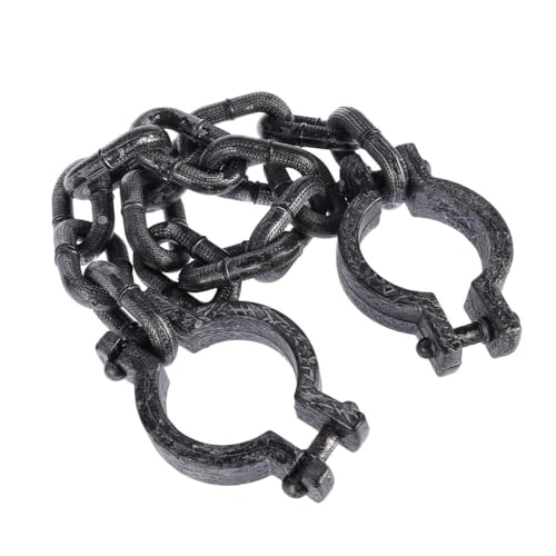 QINQINZIJIN Kunststoff Gefangener Handgelenk Halloween Kette, Fessel für Gefangene, Halloween Spielzeug Kette Handschellen Leichte Fesseln, Gefängnis Kostüm Accessoires, für Karneval Cosplay QINQINZIJIN Kunststoff Gefangener Handgelenk Halloween Kette, Fessel für Gefangene, Halloween Spielzeug Kette Handschellen Leichte Fesseln, Gefängnis Kostüm Accessoires, für Karneval Cosplay von QINQINZIJIN