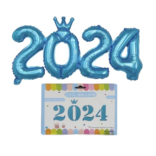 2024 Folien Zahlenballon Langlebig Und Auffällig Neujahrsdekoration Für 2024 Neujahrsfeiern Festival Partyzubehör Auslaufsicherer Ballon von QINZTON