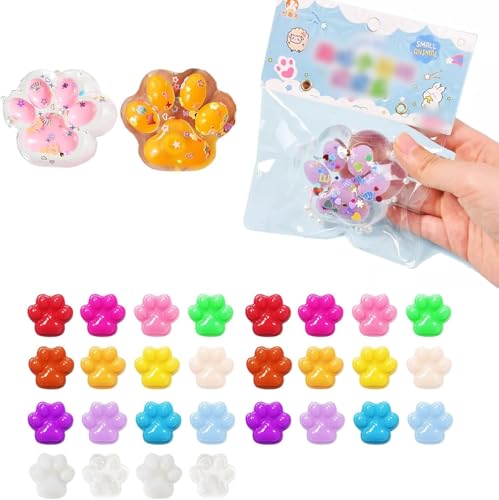 31 Stück Cat Paw Squishy, Kawaii Flauschige Sensorische Spielzeug, Anti Stress Squishy Pfote, Katzenpfoten Quetschspielzeug mit Anti Stress und Angst Relief(3 Transparent Farbe, 28 Mini Katzenkrallen) 31 Stück Cat Paw Squishy, Kawaii Flauschige Sensorische Spielzeug, Anti Stress Squishy Pfote, Katzenpfoten Quetschspielzeug mit Anti Stress und Angst Relief(3 Transparent Farbe, 28 Mini Katzenkrallen) von QITIXI:OU