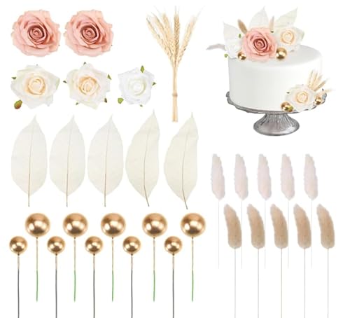 35 Stk Boho Kuchendekorationsset, Tortendeko Kugeln Boho, Magnolienblätter, Schweif Gras, Gerste, Getrocknete Blumenstrauß Bälle, Wiederverwendbare DekoTorte für Geburtstags, Hochzeitsfeiern, Taufen 35 Stk Boho Kuchendekorationsset, Tortendeko Kugeln Boho, Magnolienblätter, Schweif Gras, Gerste, Getrocknete Blumenstrauß Bälle, Wiederverwendbare DekoTorte für Geburtstags, Hochzeitsfeiern, Taufen von QITIXI:OU