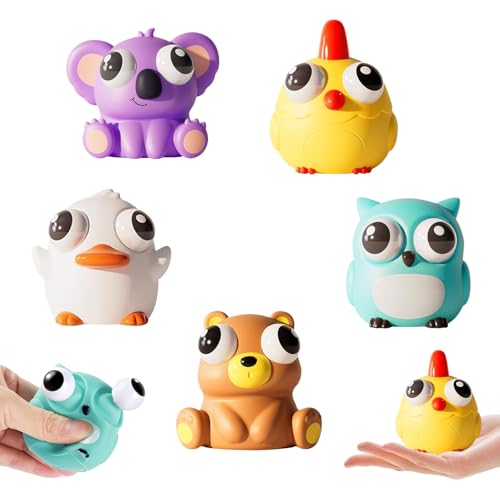 5 Stück Tiere Stress Stress Spielzeug, Popping Out Eyes Squeeze Toy, Lustig Anti Stress Spielzeug, Squishy Squeeze-Spielzeug, Pinch Toy Augen Out Stressbälle für Erwachsene und Kinder, Mitbringsel 5 Stück Tiere Stress Stress Spielzeug, Popping Out Eyes Squeeze Toy, Lustig Anti Stress Spielzeug, Squishy Squeeze-Spielzeug, Pinch Toy Augen Out Stressbälle für Erwachsene und Kinder, Mitbringsel von QITIXI:OU