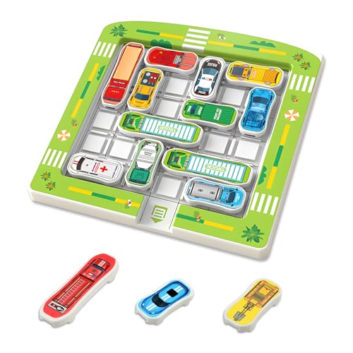 Parkspiele - Brettspiele ab 6 Jahre, Auto Spielzeug Stauspiel Logikspiel mit 750 Levels, Denken Logik Puzzle Spiele ab 3 4 5 6 7 8 Jahren, Familienspiel Reisespiel für Jungen Mädchen ab 5 6 7 8 Jahren von QITIXI:OU