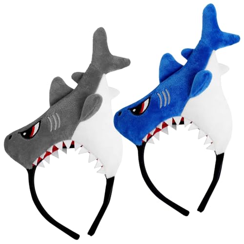 QITIXI:OU 2 Stück Haifisch-Stirnband Haifisch-Kostüm Hut, Plush Hai Hut Cute Tier Kopfbedeckung Plush, Meerestier Party Stirnband Neuheit Lustige Kappe, für Männer Frauen, Partyzubehör Gastgeschenke QITIXI:OU 2 Stück Haifisch-Stirnband Haifisch-Kostüm Hut, Plush Hai Hut Cute Tier Kopfbedeckung Plush, Meerestier Party Stirnband Neuheit Lustige Kappe, für Männer Frauen, Partyzubehör Gastgeschenke von QITIXI:OU