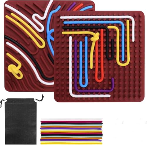 Silikon Sensorik Activity Board, Doppelseitiges Sensorisches Spielzeug Board mit 20 Zubehör Schnüren für Kinder, Autismus Spielzeug, Activity Board für Hand-Augen-Koordination und Stressabbau Silikon Sensorik Activity Board, Doppelseitiges Sensorisches Spielzeug Board mit 20 Zubehör Schnüren für Kinder, Autismus Spielzeug, Activity Board für Hand-Augen-Koordination und Stressabbau von QITIXI:OU