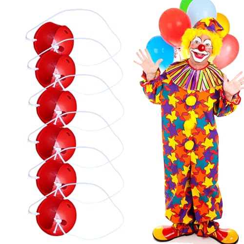 QIUMING clownsnasen rot Clown Nase Erwachsene Clown noses rote clownsnasen Clown Nase rot Mit elastischem Seil für Karneval, Geburtstagsfeier, Halloween Verschiedene Parteien (Kunststoff, 12) von QIUMING