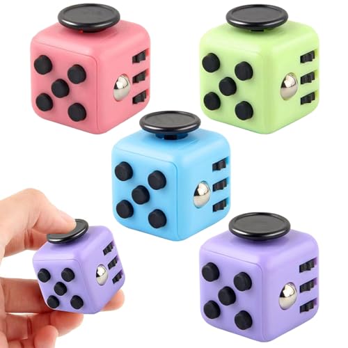 Anti-Stress Würfel Spielzeug 4 Stück Anti-Stresswürfel Cube Anti Stress Cube mit 6 Seiten Funktion Fidget Toy Cube für Kinder und Erwachsene Stressaubbau bei Nervösität Anti-Stress Würfel Spielzeug 4 Stück Anti-Stresswürfel Cube Anti Stress Cube mit 6 Seiten Funktion Fidget Toy Cube für Kinder und Erwachsene Stressaubbau bei Nervösität von QIWEIS