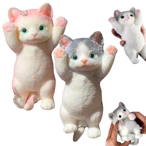 Niedlich Anti Stress Katze 2 Stück 13x7cm Taba Squishy Katze Toy Flexible Klebrig Quetschspielzeuge Klebrig Quetschspielzeug Cute Squeeze Für Mädchen Und Jungen Zum Entspannen von QIWEIS