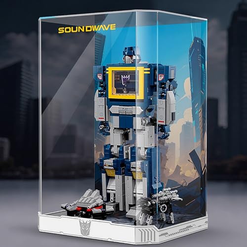 Acryl-Vitrine für Lego 10358 Soundwave-Modell, 3 mm staubdichte Schaukasten, Vitrine Kompatibel mit Lego 10358 (Modell Nicht Enthalten) von QIXINDGYH