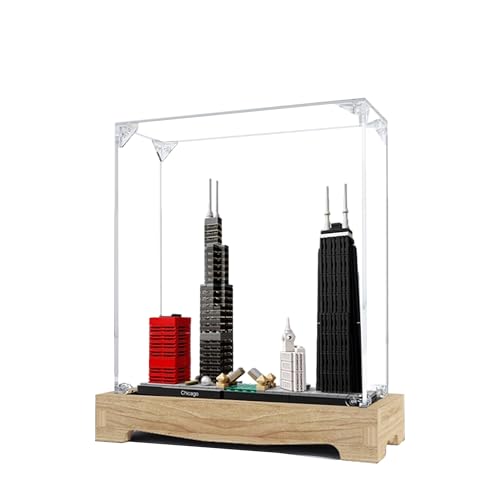 Acryl-Vitrine für Lego 21033 Chicago Architecture Serienmodell, 3 mm staubdichte Schaukasten, Vitrine kompatibel mit Lego 21033 (Modell nicht im Lieferumfang enthalten) (Transparent, 3 mm A) von QIXINDGYH