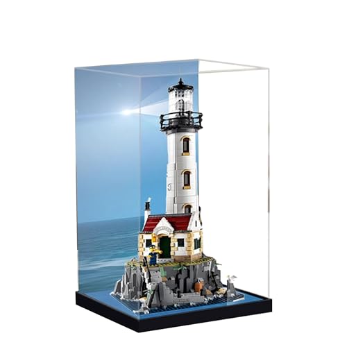 Acryl-Vitrine für Lego 21335 Leuchtturm-Modell, 3 mm staubdichte Schaukasten, Vitrine kompatibel mit Lego 21335 (Modell nicht im Lieferumfang enthalten) von QIXINDGYH