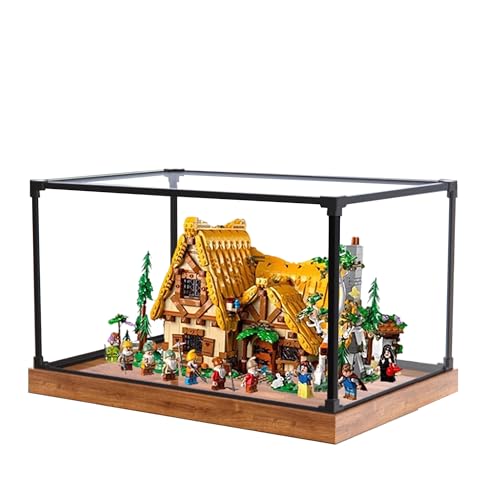 Acryl-Vitrine für Lego 43242 Modell Märchenwald Cottage, 3 mm staubdichte Schaukasten, Vitrine kompatibel mit Lego 43242 (Modell nicht im Lieferumfang enthalten) (Legierungsrahmen A) von QIXINDGYH