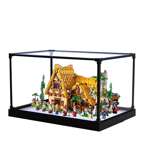 Acryl-Vitrine für Lego 43242 Modell Märchenwald Cottage, 3 mm staubdichte Schaukasten, Vitrine kompatibel mit Lego 43242 (Modell nicht im Lieferumfang enthalten) (Legierungsrahmen B) von QIXINDGYH