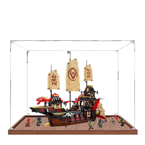 Acryl-Vitrine für Lego 71848 Tempel Belohnungsmodell, 3 mm staubdichte Schaukasten, Vitrine kompatibel mit Lego 71848 (Modell nicht im Lieferumfang enthalten) (Holzsockel 2 mm) von QIXINDGYH