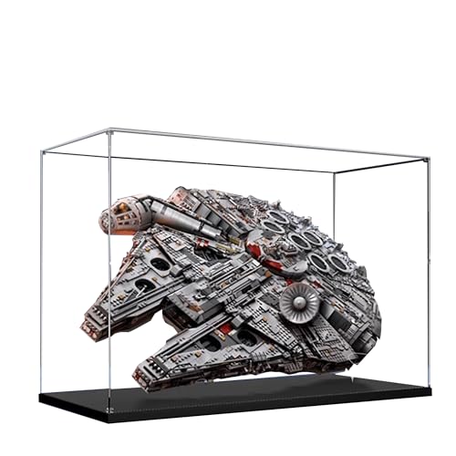 Acryl-Vitrine für Lego 75192 Ultimate Millennium Falcon Modell, 3 mm staubdichte Schaukasten, Vitrine kompatibel mit Lego 75192 (Modell nicht im Lieferumfang enthalten) (Transparent, 3 mm) von QIXINDGYH