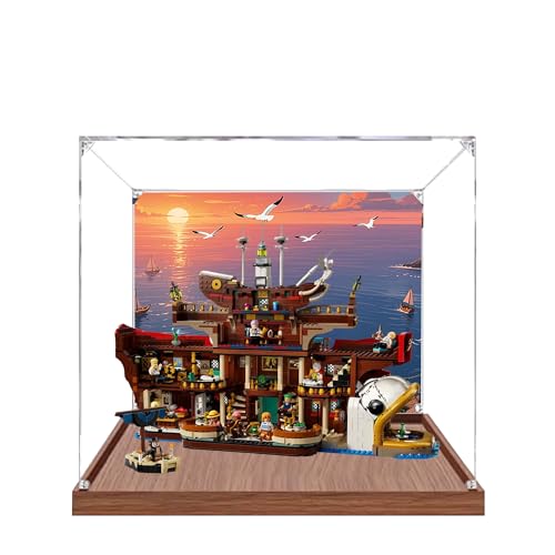 Acryl-Vitrine für Lego 75640 Barati Sea Restaurant Modell, 3 mm staubdichte Schaukasten, Vitrine kompatibel mit Lego 75640 (Modell nicht im Lieferumfang enthalten) (Hintergrund 3 mm A) von QIXINDGYH