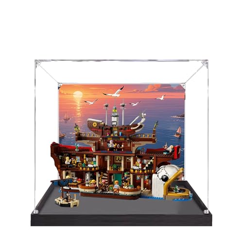 Acryl-Vitrine für Lego 75640 Barati Sea Restaurant Modell, 3 mm staubdichte Schaukasten, Vitrine kompatibel mit Lego 75640 (Modell nicht im Lieferumfang enthalten) (Hintergrund 3 mm B) von QIXINDGYH