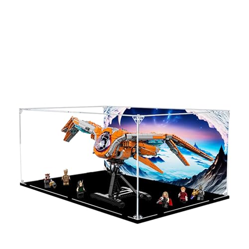 Acryl-Vitrine für Lego 76193 Benata Fighter Raumschiff-Modell, 3 mm staubdichte Schaukasten, Vitrine kompatibel mit Lego 76139 (Modell nicht im Lieferumfang enthalten) (Hintergrund 3 mm B) von QIXINDGYH