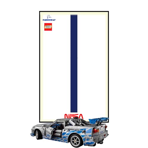 Display Wallboard für Lego 42210 Rennwagen - Wandhalterung Display Ständer Kunst Wandhalterung Rahmen für Rennwagen Bauset - 50 x 80 cm (Lichtleiste USB Typ B) von QIXINDGYH