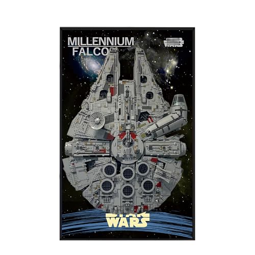 Display Wallboard für Lego 75192 Ultimate Millennium Falcon - Wandhalterung Display Ständer Kunst Wandhalterung Rahmen für Rennwagen Bauset, für Autoliebhaber - 50 x 80 cm (75192 B) von QIXINDGYH
