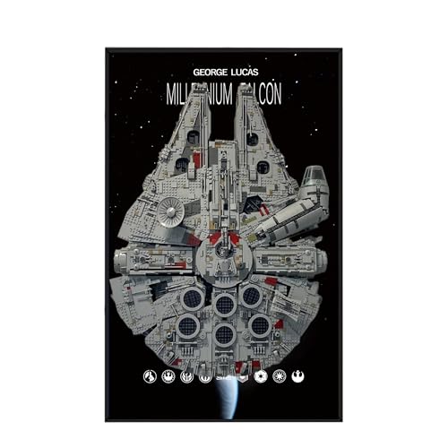 Display Wallboard für Lego 75192 Ultimate Millennium Falcon - Wandhalterung Display Ständer Kunst Wandhalterung Rahmen für Rennwagen Bauset, für Autoliebhaber - 50 x 80 cm (75192 E) von QIXINDGYH