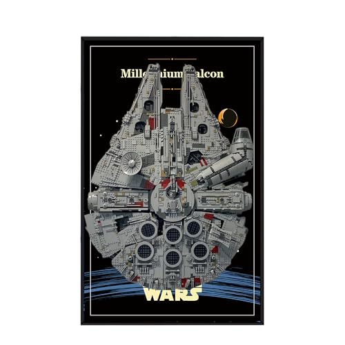 Display Wallboard für Lego 75192 Ultimate Millennium Falcon - Wandhalterung Display Ständer Kunst Wandhalterung Rahmen für Rennwagen Bauset, für Autoliebhaber - 50 x 80 cm (75192 F) von QIXINDGYH