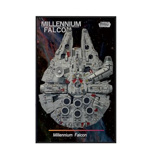 Display Wallboard für Lego 75192 Ultimate Millennium Falcon - Wandhalterung Display Ständer Kunst Wandhalterung Rahmen für Rennwagen Bauset, für Autoliebhaber - 50 x 80 cm (75192 H) von QIXINDGYH