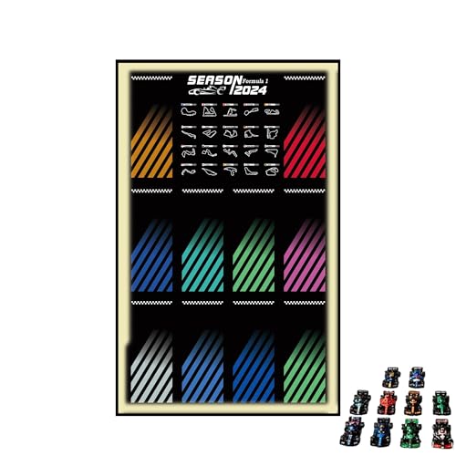 Display Wallboard für Lego 77242-77251 F1 Rennwagen - Wandhalterung Display Ständer Kunst Wandhalterung Rahmen für Rennwagen Bauset - 50 x 80 cm (USB LED Licht G) von QIXINDGYH
