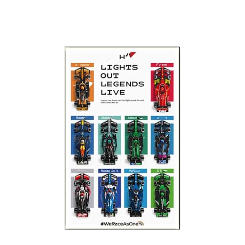 Display Wallboard für Lego 77242-77251 F1 Serie Rennwagen - Wandhalterung Display Ständer Kunst Wandhalterung Rahmen für Rennwagen Bauset - 50 x 80 cm (USB LED Licht C) von QIXINDGYH