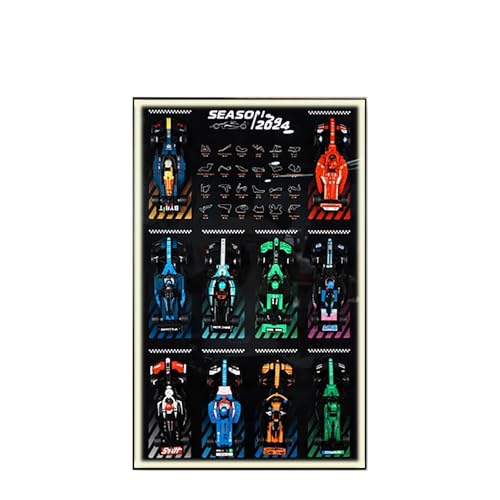 Display Wallboard für Lego 77242-77251 F1 Serie Rennwagen - Wandhalterung Display Ständer Kunst Wandhalterung Rahmen für Rennwagen Bauset - 50 x 80 cm (USB LED Licht D) von QIXINDGYH