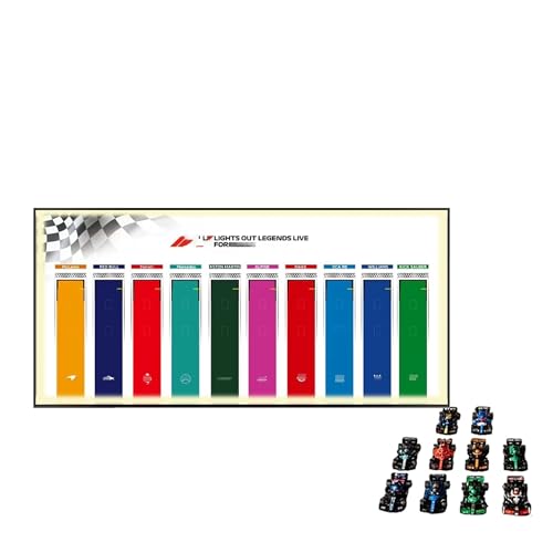 Display Wallboard für Lego 77242-77251 Rennwagen - Wandhalterung Display Ständer Kunst Wandhalterung Rahmen für Motorrad Bauset - 113 x 54 cm (Lichtleiste USB Typ B) von QIXINDGYH