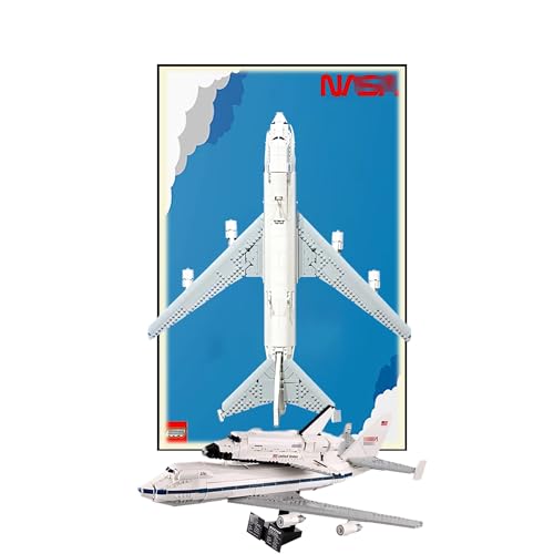Display Wandboard für Lego 10360 Space Shuttle Transport - Wandhalterung Display Ständer Kunst Wandhalterung Rahmen für Rennwagen Bauset - 50 x 80 cm (Lichtleiste USB Typ C) von QIXINDGYH