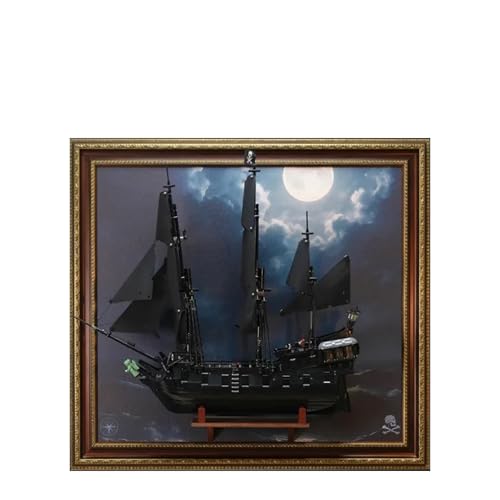 Display Wandboard für Lego 10365 Captain Jack's Black Pearl - Wandhalterung Display Ständer Kunst Wandhalterung Rahmen für Piratenschiff Bauset - 90 x 80 cm (A,Europäischer Klassischer Stil) von QIXINDGYH