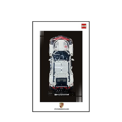 Display Wandboard für Lego 42096 Rennwagen - Wandhalterung Display Ständer Kunst Wandhalterung Rahmen für Rennwagen Bauset, Ideales Geschenk für Modellbegeisterte - 50 x 80 cm (42096 A) von QIXINDGYH