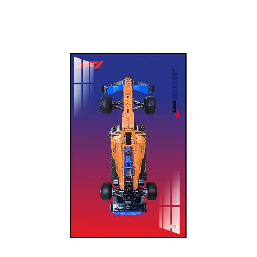 Display Wandboard für Lego 42141 Rennwagen - Wandhalterung Display Ständer Kunst Wandhalterung Rahmen für Rennwagen Bauset, Ideales Geschenk für Modellbegeisterte - 50 x 80 cm (42141 A) von QIXINDGYH
