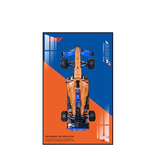 Display Wandboard für Lego 42141 Rennwagen - Wandhalterung Display Ständer Kunst Wandhalterung Rahmen für Rennwagen Bauset, Ideales Geschenk für Modellbegeisterte - 50 x 80 cm (42141 C) von QIXINDGYH