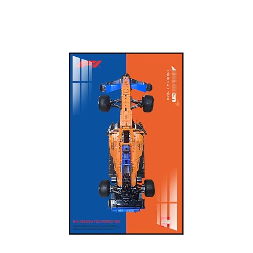 Display Wandboard für Lego 42141 Rennwagen - Wandhalterung Display Ständer Kunst Wandhalterung Rahmen für Rennwagen Bauset, Ideales Geschenk für Modellbegeisterte - 50 x 80 cm (42141 D) von QIXINDGYH