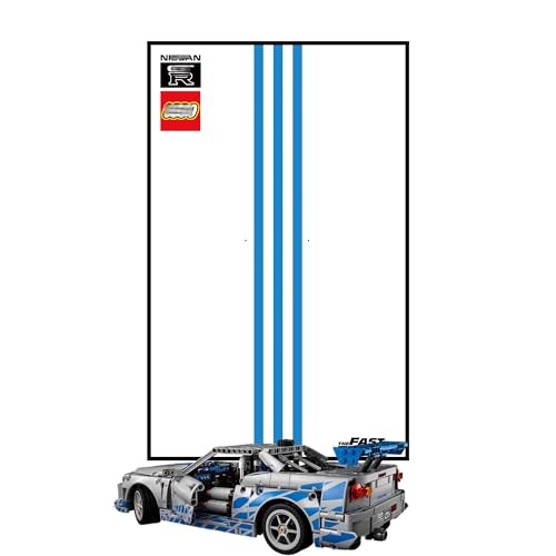 Display Wandboard für Lego 42210 Rennwagen - Wandhalterung Display Ständer Kunst Wandhalterung Rahmen für Rennwagen Bauset - 50 x 80 cm (A) von QIXINDGYH