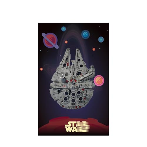 Display Wandboard für Lego 75375 Millennium Falcon - Wandhalterung Display Ständer Kunst Wandhalterung Rahmen für Rennwagen Bauset, Ideales Geschenk für Modellbegeisterte - 50 x 80 cm (75375 A) von QIXINDGYH