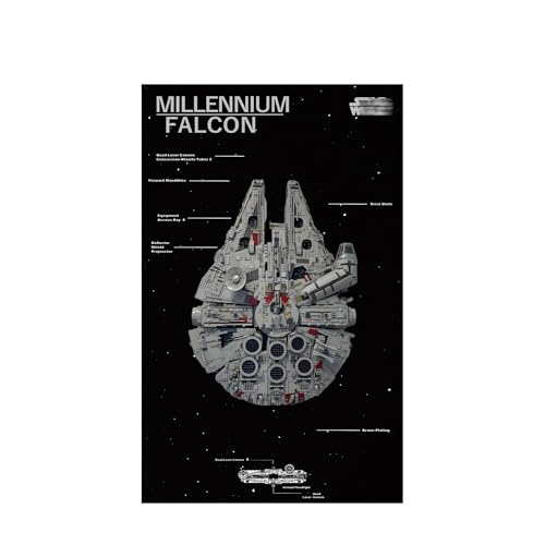 Display Wandboard für Lego 75375 Millennium Falcon - Wandhalterung Display Ständer Kunst Wandhalterung Rahmen für Rennwagen Bauset, Ideales Geschenk für Modellbegeisterte - 50 x 80 cm (75375 E) von QIXINDGYH