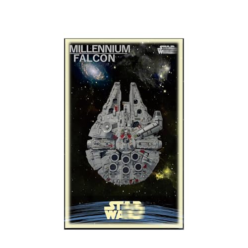 Display Wandboard für Lego 75375 Millennium Falcon - Wandhalterung Display Ständer Kunst Wandhalterung Rahmen für Rennwagen Bauset, Ideales Geschenk für Modellbegeisterte - 50 x 80 cm (75375 USB LED von QIXINDGYH