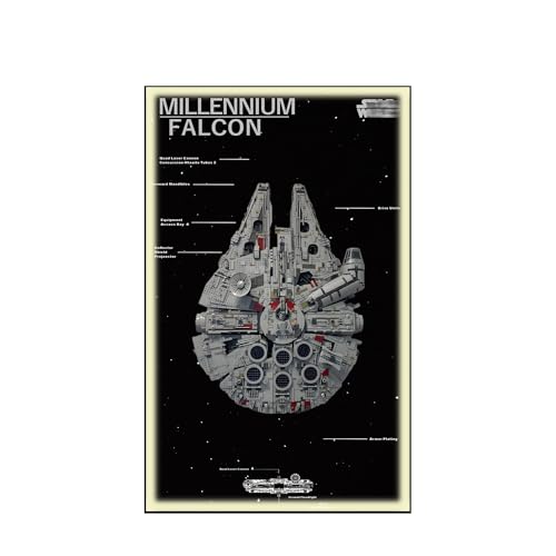Display Wandboard für Lego 75375 Millennium Falcon - Wandhalterung Display Ständer Kunst Wandhalterung Rahmen für Rennwagen Bauset, Ideales Geschenk für Modellbegeisterte - 50 x 80 cm (75375 USB LED von QIXINDGYH