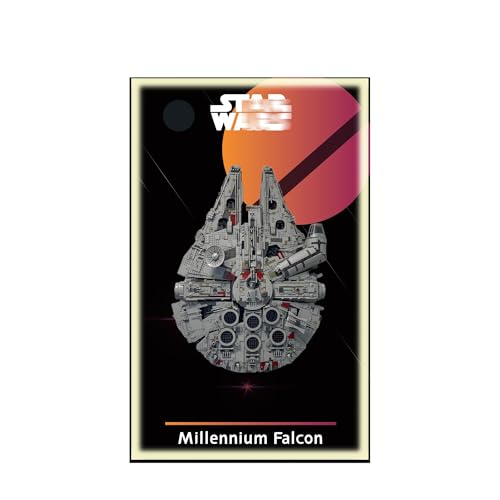 Display Wandboard für Lego 75375 Millennium Falcon - Wandhalterung Display Ständer Kunst Wandhalterung Rahmen für Rennwagen Bauset Ideales Geschenk für Modellbegeisterte - 50 x 80 cm (75375 USB LED von QIXINDGYH