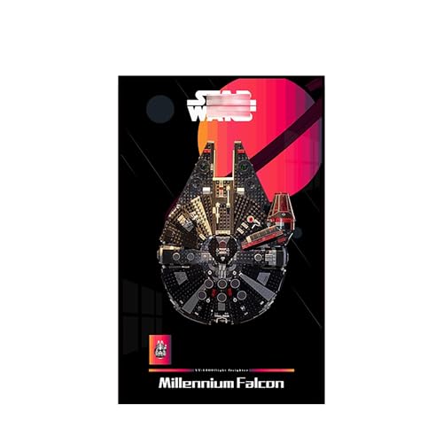 Display Wandboard für Lego 75389 Millennium Falcon - Wandhalterung Display Ständer Kunst Wandhalterung Rahmen für Rennwagen Bauset, Ideales Geschenk für Modellbegeisterte - 50 x 80 cm (75389 C) von QIXINDGYH