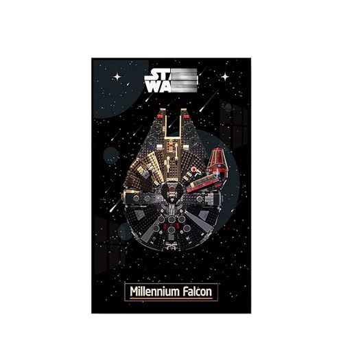 Display Wandboard für Lego 75389 Millennium Falcon - Wandhalterung Display Ständer Kunst Wandhalterung Rahmen für Rennwagen Bauset, Ideales Geschenk für Modellbegeisterte - 50 x 80 cm (75389 E) von QIXINDGYH