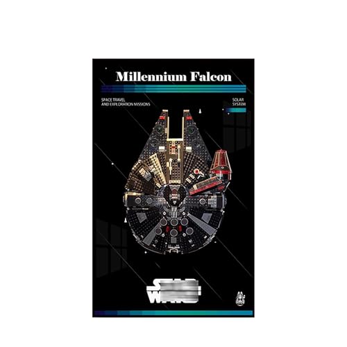Display Wandboard für Lego 75389 Millennium Falcon - Wandhalterung Display Ständer Kunst Wandhalterung Rahmen für Rennwagen Bauset, Ideales Geschenk für Modellbegeisterte - 50 x 80 cm (75389 F) von QIXINDGYH