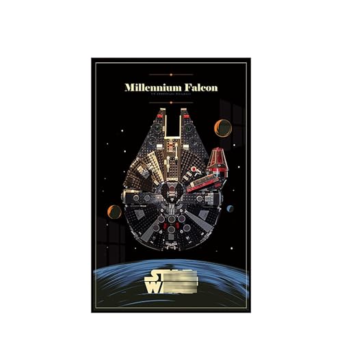 Display Wandboard für Lego 75389 Millennium Falcon - Wandhalterung Display Ständer Kunst Wandhalterung Rahmen für Rennwagen Bauset, Ideales Geschenk für Modellbegeisterte - 50 x 80 cm (75389 G) von QIXINDGYH
