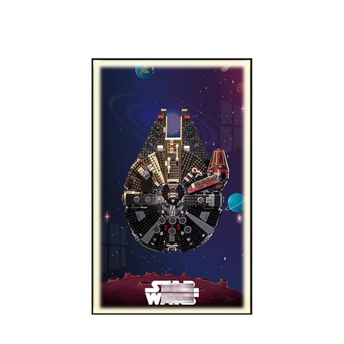 Display Wandboard für Lego 75389 Millennium Falcon - Wandhalterung Display Ständer Kunst Wandhalterung Rahmen für Rennwagen Bauset, Ideales Geschenk für Modellbegeisterte - 50 x 80 cm (75389 USB LED von QIXINDGYH