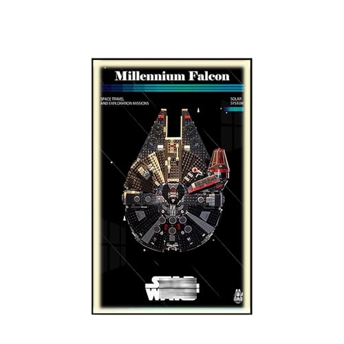 Display Wandboard für Lego 75389 Millennium Falcon - Wandhalterung Display Ständer Kunst Wandhalterung Rahmen für Rennwagen Bauset, Ideales Geschenk für Modellbegeisterte - 50 x 80 cm (75389 USB LED Display Wandboard für Lego 75389 Millennium Falcon - Wandhalterung Display Ständer Kunst Wandhalterung Rahmen für Rennwagen Bauset, Ideales Geschenk für Modellbegeisterte - 50 x 80 cm (75389 USB LED von QIXINDGYH