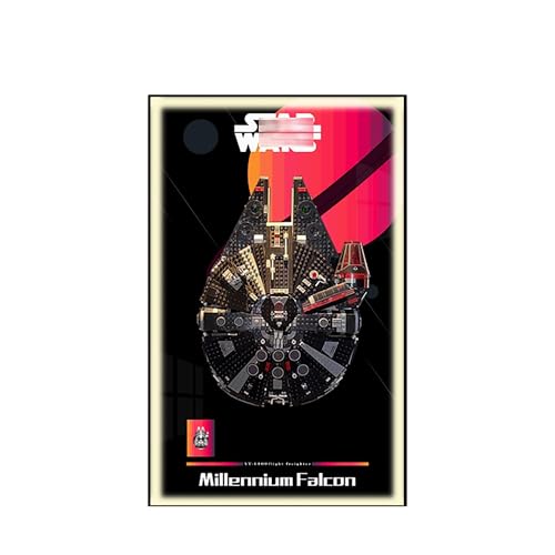 Display Wandboard für Lego 75389 Millennium Falcon - Wandhalterung Display Ständer Kunst Wandhalterung Rahmen für Rennwagen Bauset Ideales Geschenk für Modellbegeisterte - 50 x 80 cm (75389 USB LED Display Wandboard für Lego 75389 Millennium Falcon - Wandhalterung Display Ständer Kunst Wandhalterung Rahmen für Rennwagen Bauset Ideales Geschenk für Modellbegeisterte - 50 x 80 cm (75389 USB LED von QIXINDGYH