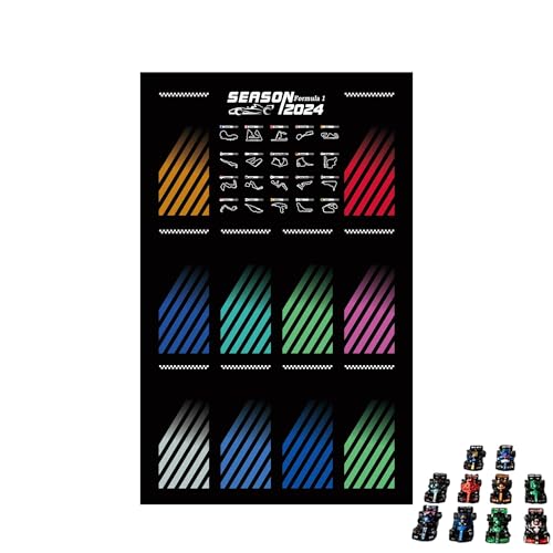 Display Wandboard für Lego 77242-77251 F1 Rennwagen - Wandhalterung Display Ständer Kunst Wandhalterung Rahmen für Rennwagen Bauset - 50 x 80 cm (7242-77251 G) von QIXINDGYH